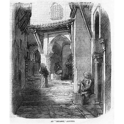 ALGERIEN Eine Sackgasse in ALGIER - Antiker Druck 1859