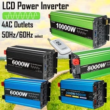 12V 24V-110V Power Inverter Pure Sine Wave 5000W 8000W 10000W 50/60Hz 4AC Remote