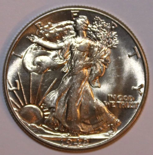 1942-P Walking Liberty Silver Half Dollar - Gem BU - #9547D