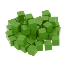 100Pcs Wood Blocks for Crafts, 3/8" Unfinished Wooden Cube Wood Block, Green