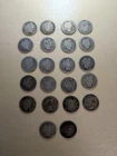 Barber Dime Lot 22 Coins Dates Vary. Circulated Condition 90% Silver Melt Value