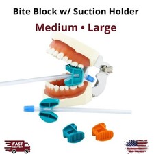 EZ Bite Block 50/100Pk Dental Mouth Prop M/L Disposable HDPE Suction Holder Oral