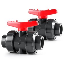 2 Pack 3/4 Upvc True Union Ball Valve With Full Port, Upvc Full Flow Double Unio