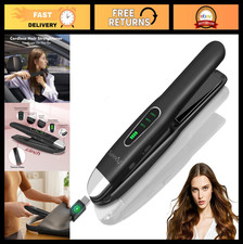 Cordless Mini Hair Straightener  Curler, 0.85" Titanium Flat Iron, Travel Size,