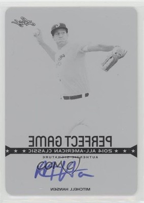 2014 Leaf Metal Draft Printing Plate Black 1/1 Mitchell Hansen #PGM-MH1 Auto 0e5