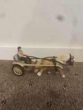 Retired Schleich Shetland Pony Cart And Driver Figure