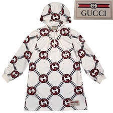 USED CURRENT TAG GUCCI INTERLOCKING GG PATTERN HOODIE CUT DRESS VERYGOOD