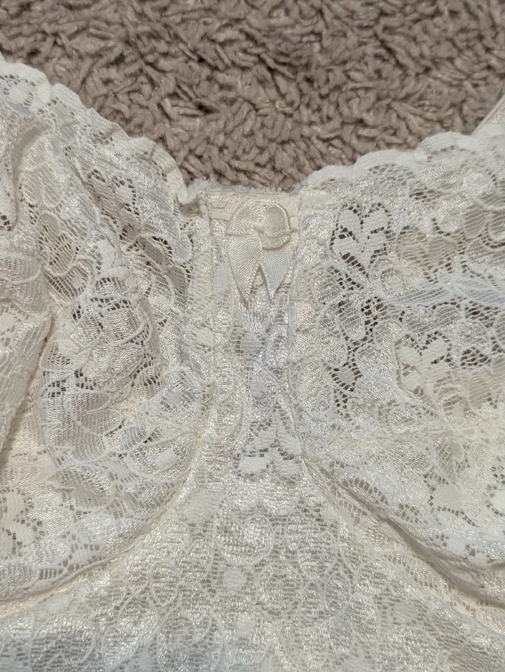 Body De Colección Lane Bryant Floral Encaje Marfil Talla 40 C D Pinup Lencería Novia Delicado Foto 3 de 4