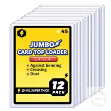 Jumbo Card Hard Sleeves, Top Loader for 5.4x7.4 Jumbo Card -12 Pack