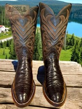 Tony Lama El Rey E0368 Dark Chocolate Riding Boots VINTAGE 11-D 1245-75213