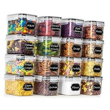 Cereal  Dry Food Storage Container Set of 16 0.8L /3.38 0.8L/ 27oz Black
