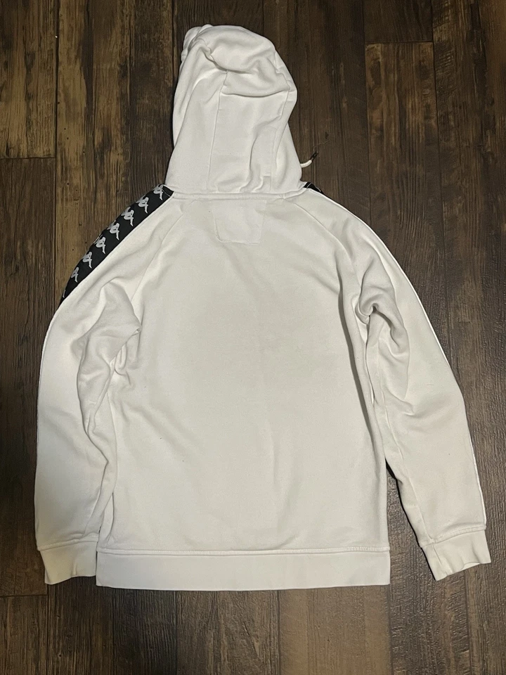 KAPPA Men’s Hoodie logo tape sleeve White Size Slim Small - Image 3 of 3