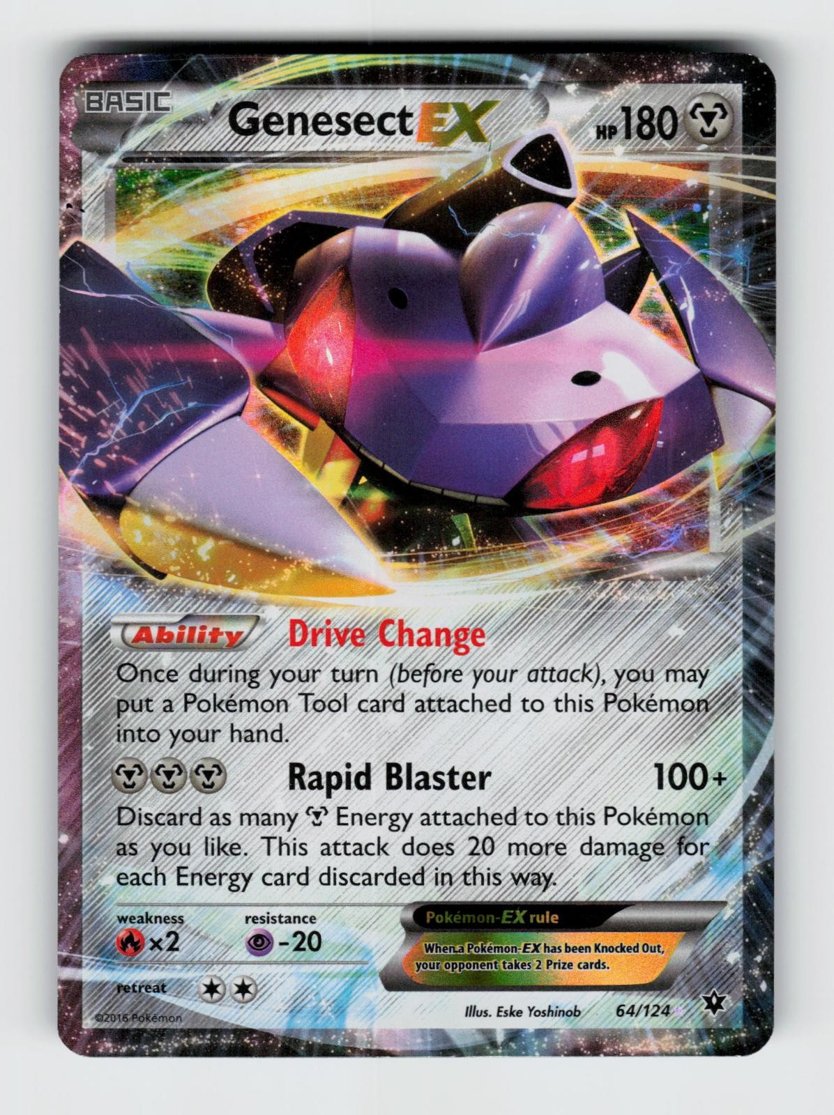 Genesect EX 64/124 Holo EX Rare Fates Collide Pokemon 2016 LP Yoshinob