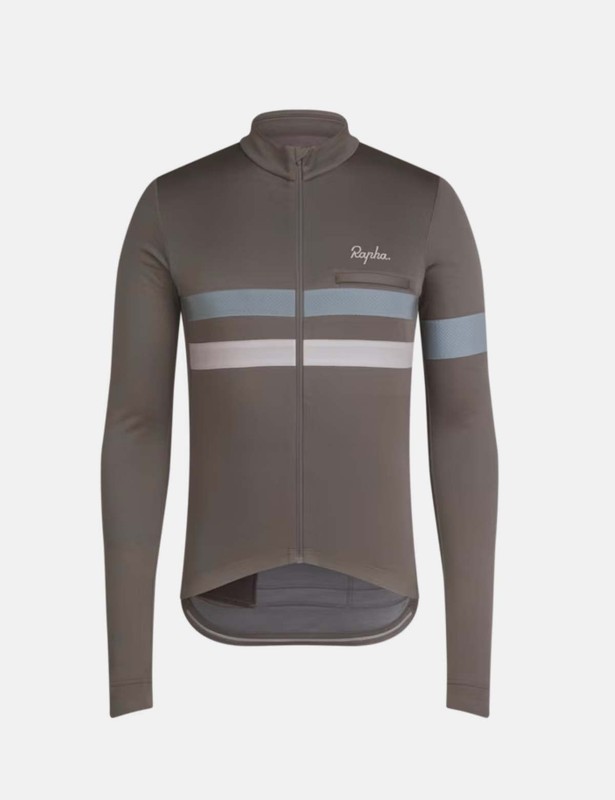Rapha Brevet Long Sleeve Jersey - Mushroom/Silver-Medium NEW