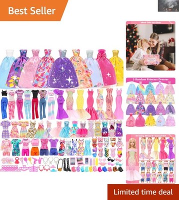 Elegant 112-Piece Doll Clothing Collection: Mix & Match Dresses & Accessories
