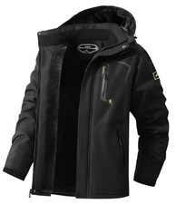 Men's Ski Jacket Warm Winter Snow Coat Waterproof Mountain Small Black
