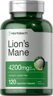 Lions Mane Mushroom Capsules | 4200mg | 120 Count | Vegetarian | by Horbaach