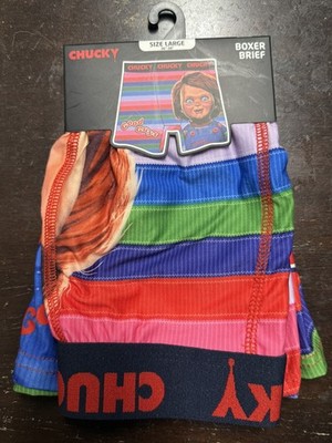 CHUCKY ''Good Guys'' ''Wanna Play'' Colorful  Boxer Briefs Men's Size L (36-38) 