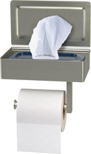 Self-Adhesive Toilet Paper Holder Wall Mount with Shelf  Wipes Storage   Brushe