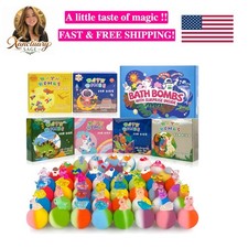 48pcs Bath Bombs for Kids with Toy Inside, Organic Colorful Bubble Bath for K...