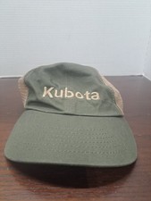 Kubota Baseball Cap Olive Green/Tan Mesh Back Hook  Loop Adjustable