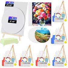 6 Pack 8" x 10" 8" x 8" Acrylic Paint Canvas Brushes Set for Painting, Pain...