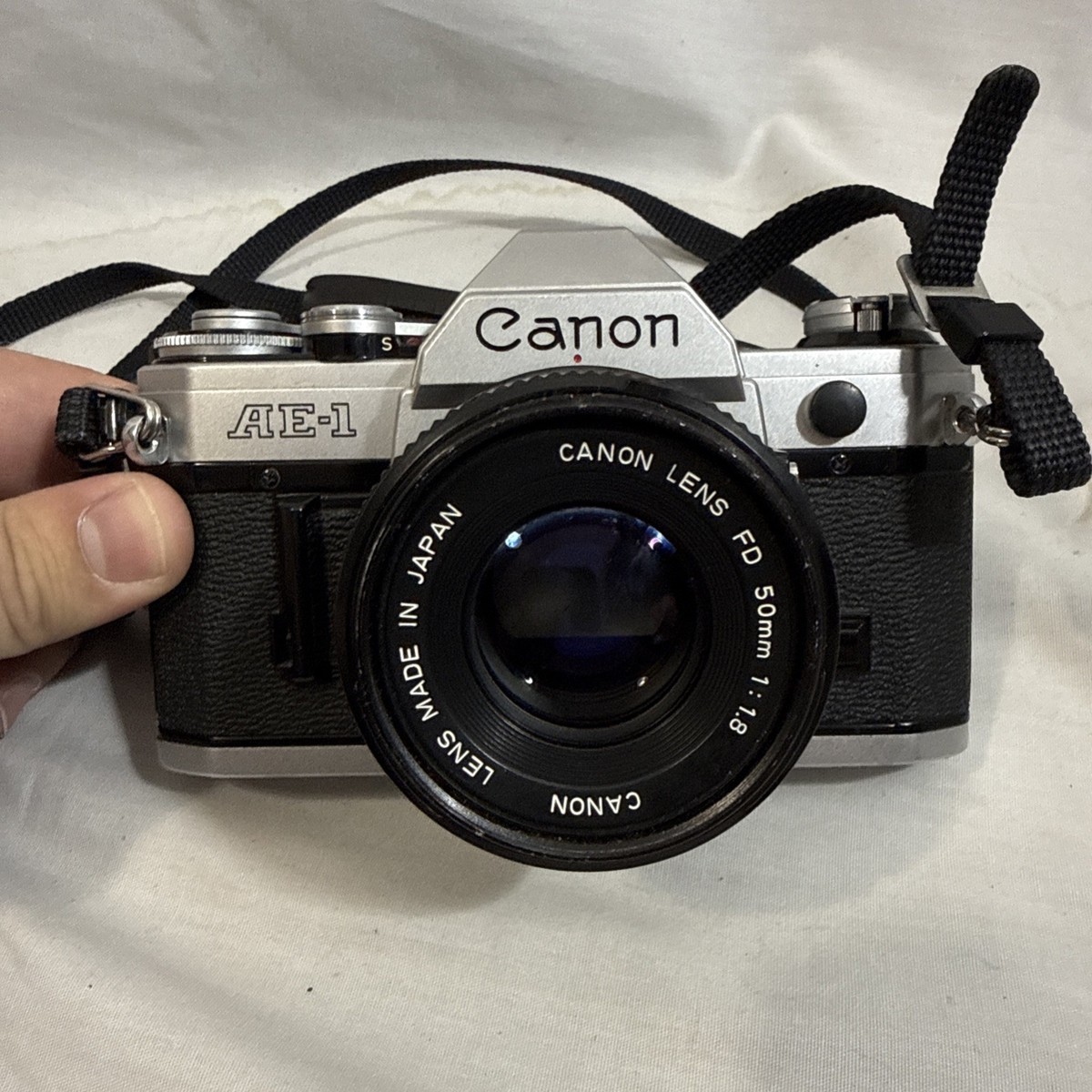 Vintage Canon AE-1 35mm Camera with Canon FD 50mm 1:1.8 Lens Japan