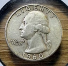 1960-P Washington Quarter - Actual Coin Shown - Free Shipping & Tracking INV#304