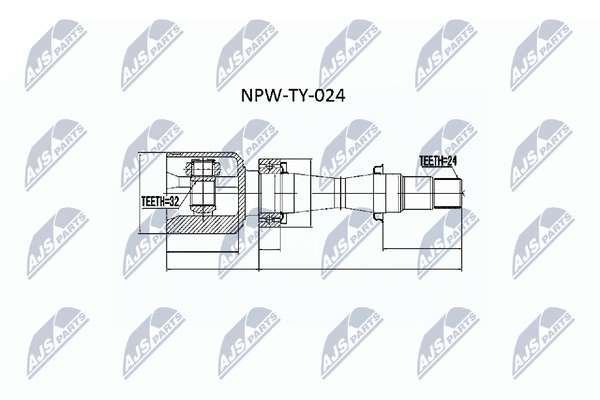 Nty Gelenksatz Antriebswelle NPW-TY-024 FüR Toyota Avensis Liftback CDT220_-image