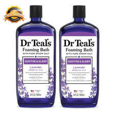 Foaming Bath Pure Epsom Salt Soothe and Sleep Lavender 2pk 34oz Each