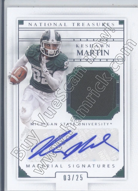 keshawn martin auto autograph gu jersey patch michigan state spartans college 25