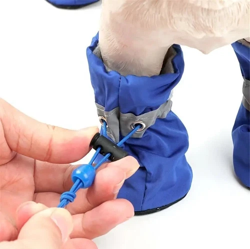 4 Stück Anti-Rutsch Anti Verschleiß Schutz Hundeschuhe Regen Stiefel Haustier Socken Booties Weich - Bild 1 von 27