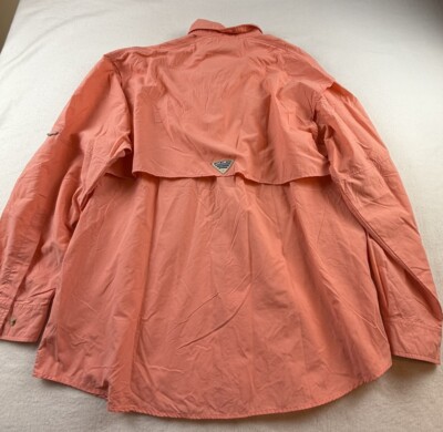 Chemise Columbia PFG Pêche Homme - Grande Taille L - Orange Léger Et Ventilé - Bon état
