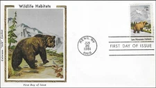 Brown Bear Save Mountain Habitats Nature and Wild Animals USA Colorado FDC 1981