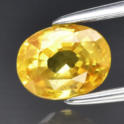 1,05 kt 6,5 x 5 mm ovaler gelber Saphir Edelstein Thailand funkelnd!