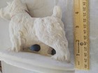 VTG Westie Scottie Dog Plaster Type Material White Figure R/D Collar BLK Details — photo 6