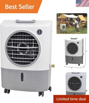 High Velocity Evaporative Cooler with Wheels - 85 Watts, Low Noise for Outdoors