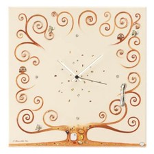 Orologio da Parete L'Albero della Vita di Klimt in Legno con Cristalli Swarovski