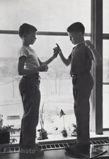 1960s Original Ken Heyman Young Boys Chatting Friendship Vintage Photo Gravure