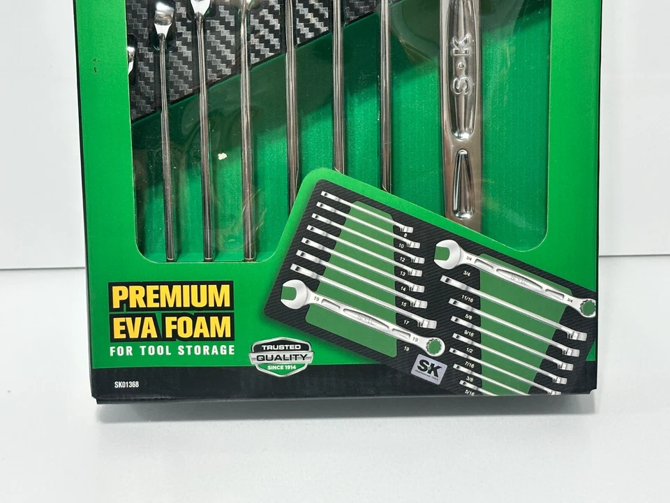 "Juego de llaves combinadas SK Tools 16 piezas SUREGRIP, espuma, métrico 8-19 mm SAE 3/8-3/4""" Foto 4 de 4