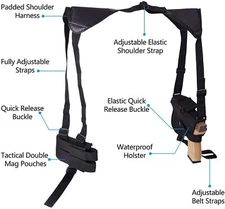 Tactical Underarm Shoulder Gun Holster for Pistol Gun Adjustable Concealed Carry