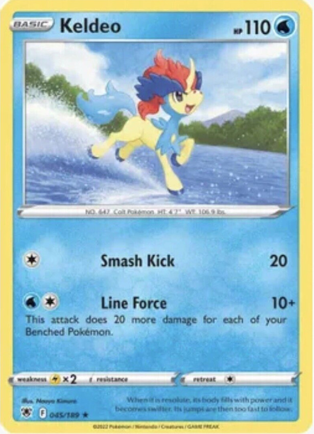 Keldeo - 045/189 Holo Rare - Pokemon SWSH10 Astral Radiance M/NM - New