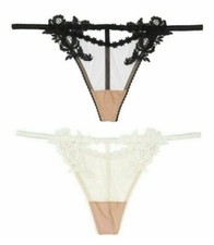 VICTORIA'S SECRET DREAM ANGELS EMBROIDERED MESH V-STRING PANTY FLORAL M L XL NWT