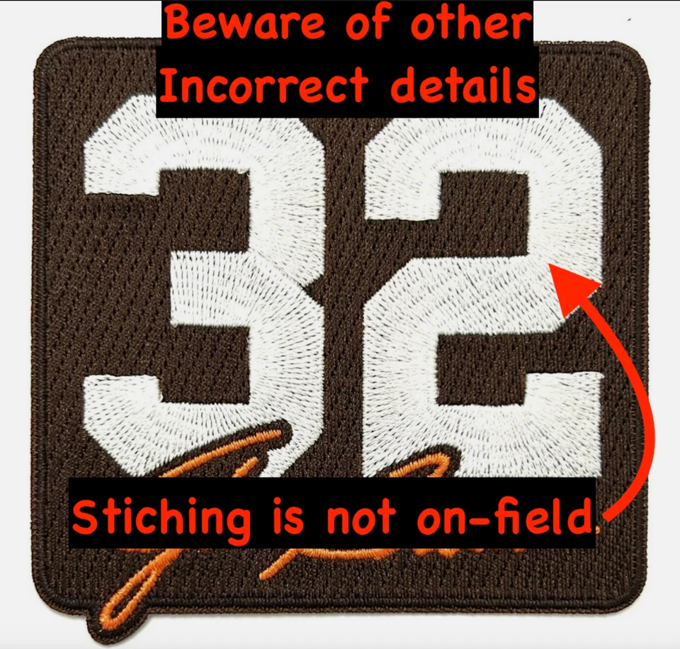 Jim Brown Patch 32 Memorial Patch Cleveland Browns Football Jersey Patch 2023 - Image 2 of 2