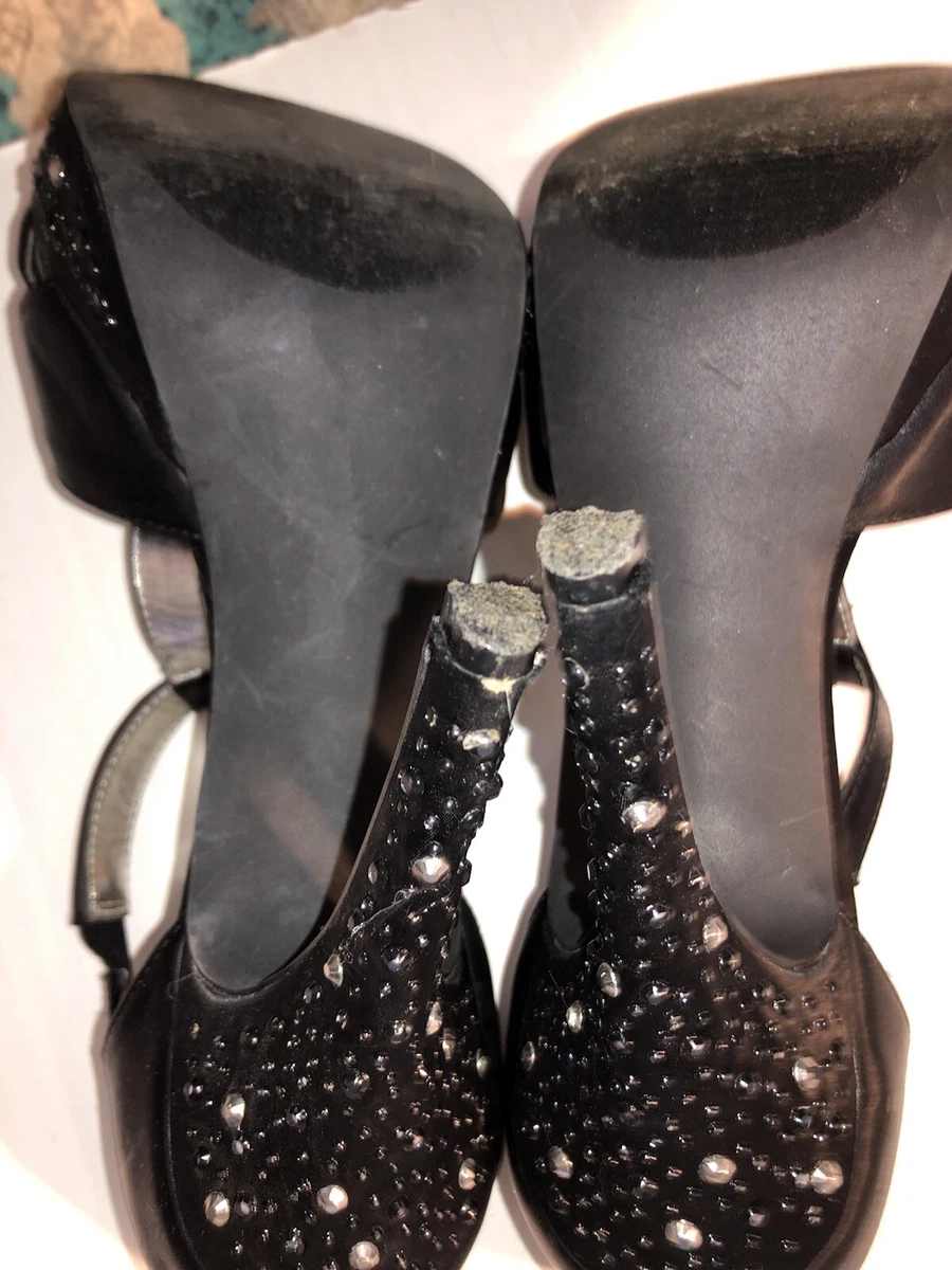 Style Co Suki 10M Black High Heel Pumps Ankle Strap Dress Shoes