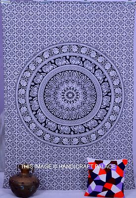 Indian Elephant Mandala Tapestry Wall Hanging Hippie Throw Twin Cotton ...