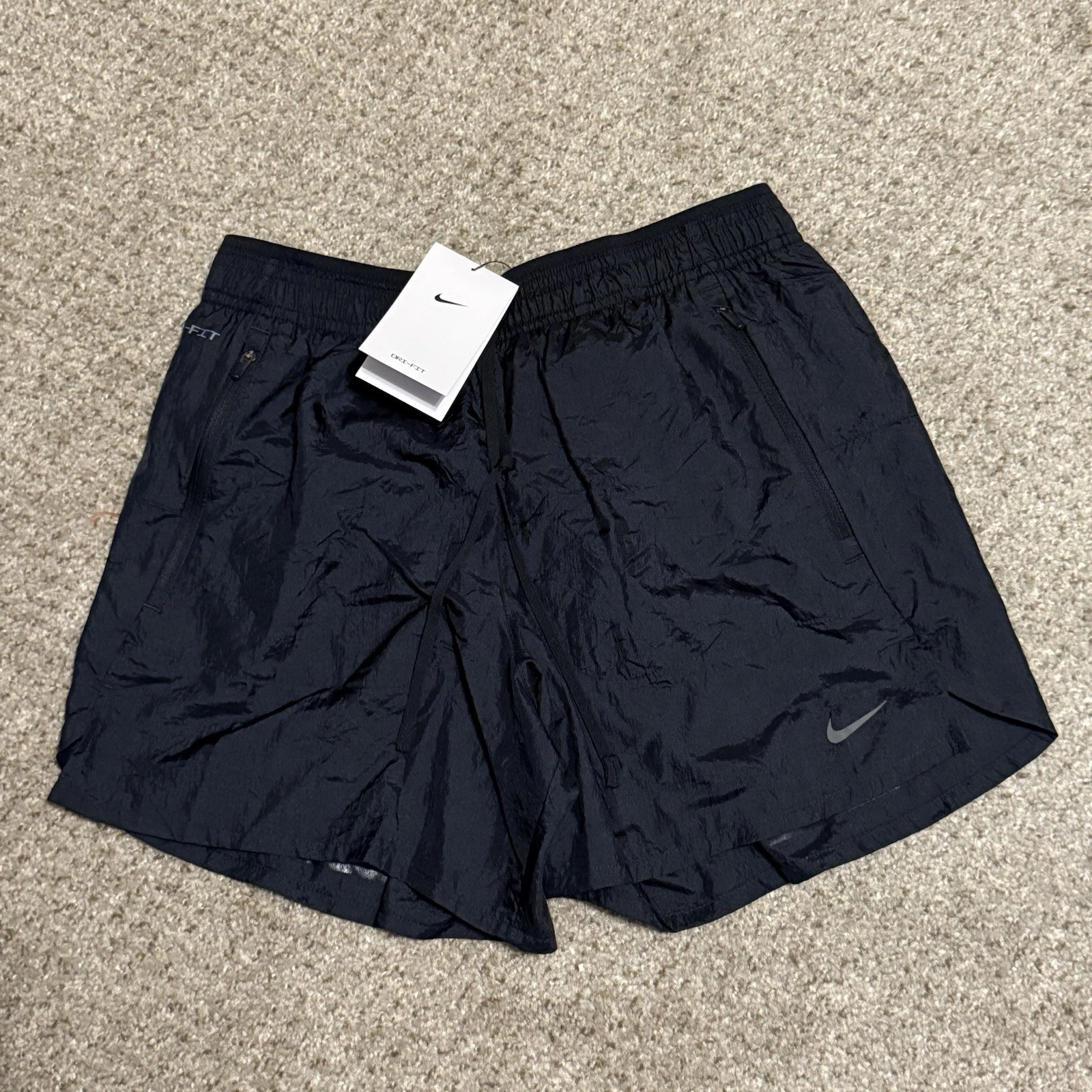 Nike Stride Running Division Brief Lined Black Running Shorts Mens S *FN3391-010