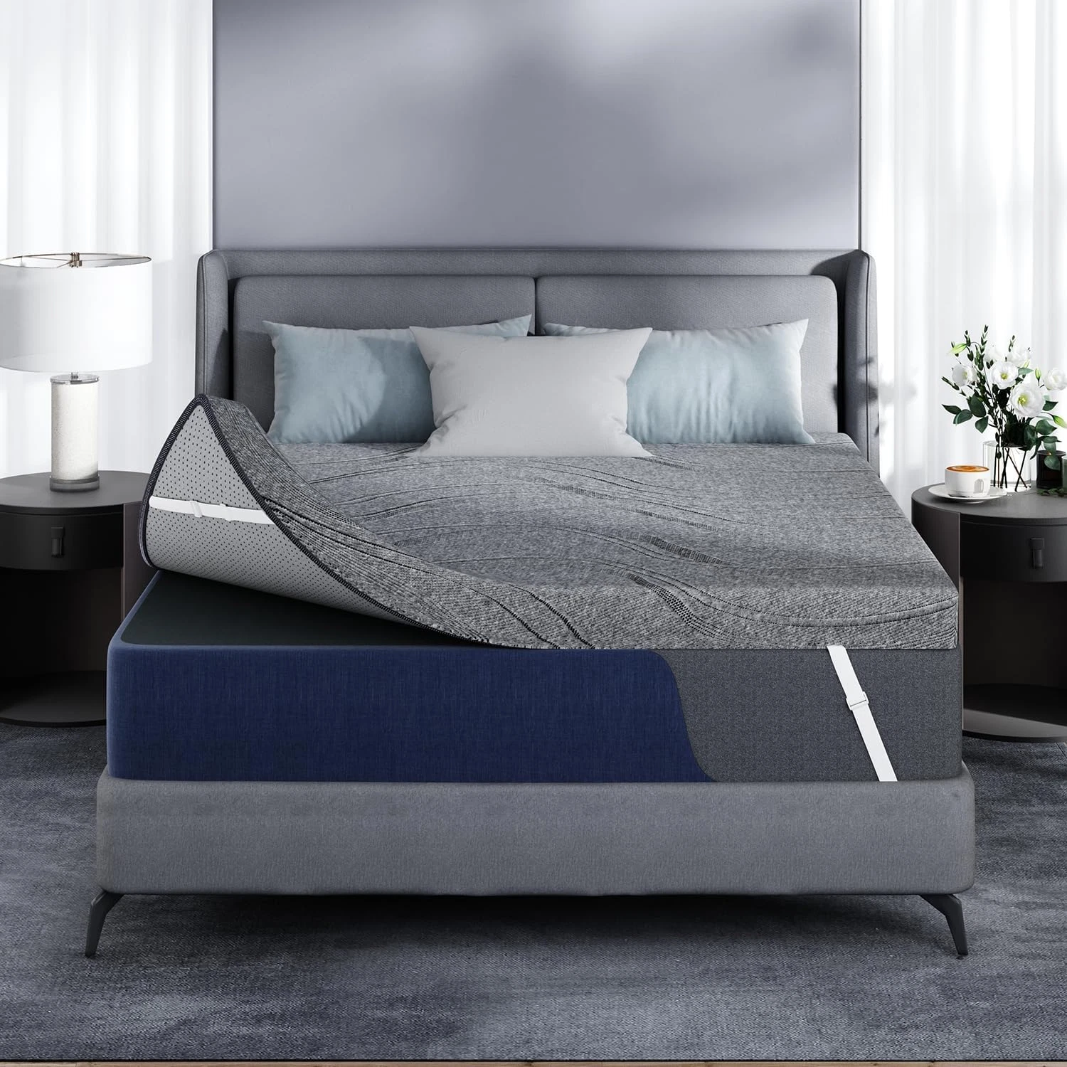 3 Inch Firm Mattress Topper Twin, Cooling Gel Memory Foam Mattress Topper for Ba