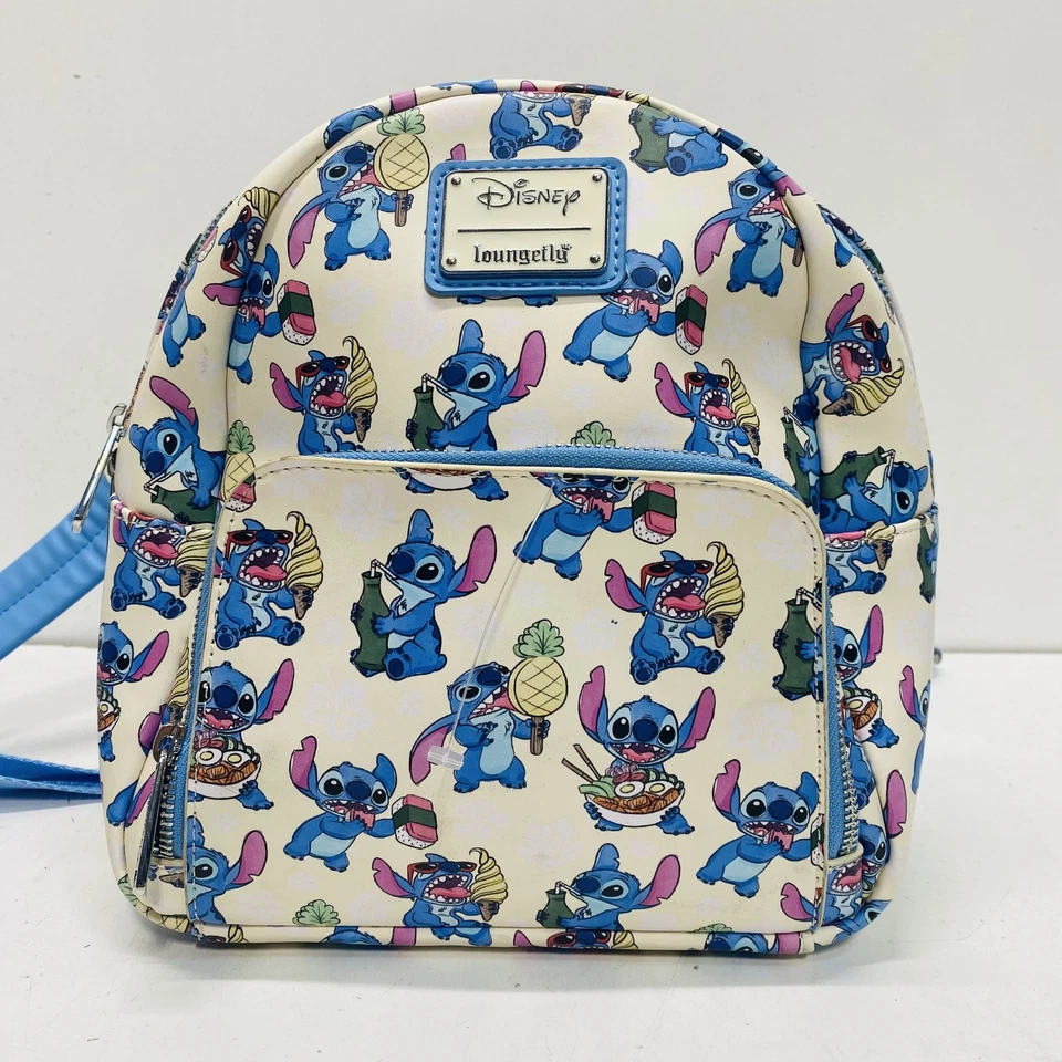 Loungefly Women Blue Stitch Pattern Mini Backpack - Image 2 of 4