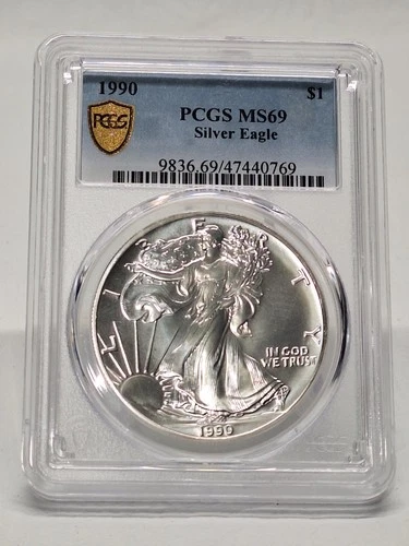 1990 American Silver Eagle 1 oz PCGS MS69